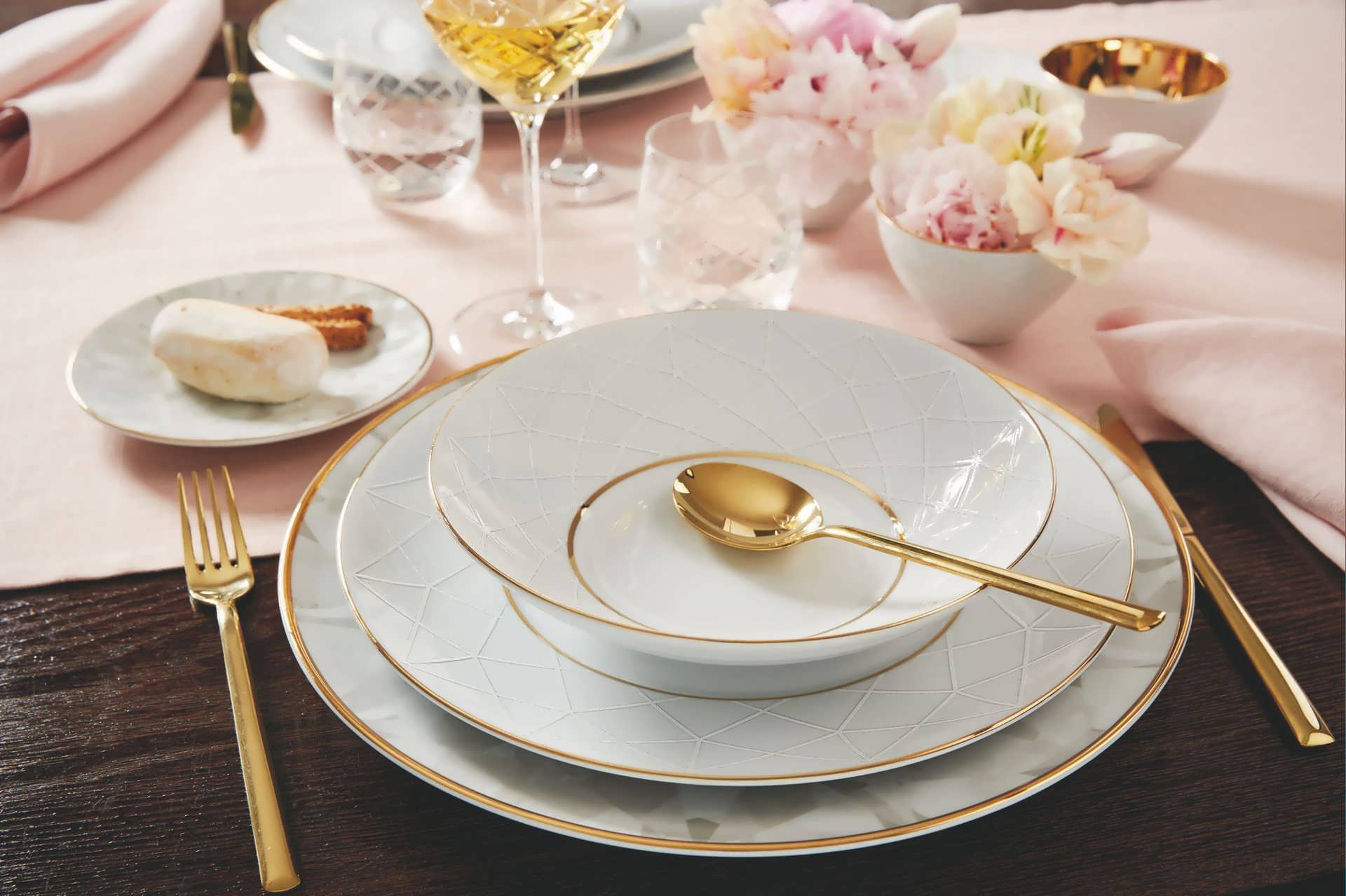 Diamond Table Set up - Crockery