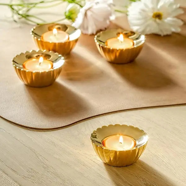 Gold Tea light Candle Holder