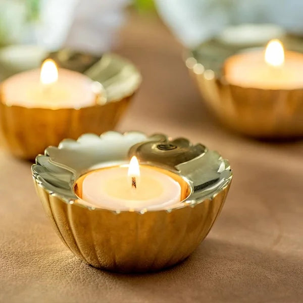 Gold Tea light Candle Holder